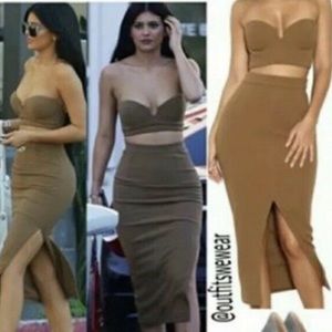 House of CB Midi Skirt with Slit